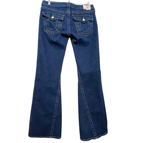 True Religion Joey Bootcut Jeans Women 32 Made in USA Flap Pocket Low Rise 32x33 - Picture 2 of 13